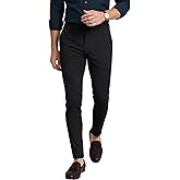 Mens Dress Pants Slim Fit Stretch Fashion Plaid Pant Skinny Leg