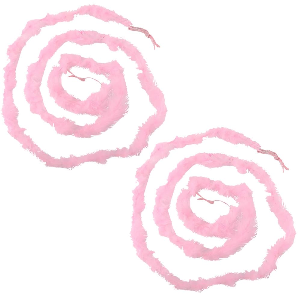 GORGECRAFT 2Pcs 4M Pink Fluffy Feather Boa Bulk Soft Artificial Costume Dress Dancing Turkey Feathers Boas Decoration Accessories for Halloween Tea Party Christmas Tree Wedding Craft Women