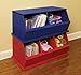 Badger Basket Three Bin Stackable Toy Storage Cubby Organizer - Red