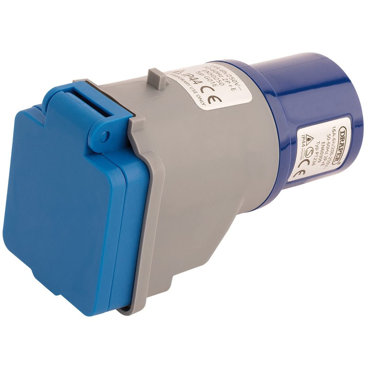 Draper 17574 230V 16A to 13A Moulded Adaptor, Multicoloured