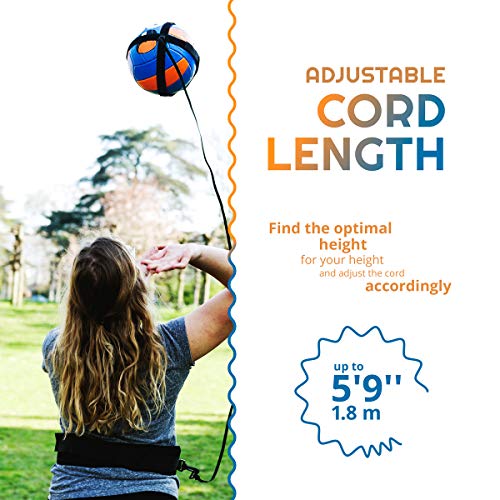 Puredrop-Volleyball-Training-Equipment-Aid-great-trainer-for-solo-practice-of-serving-tosses-and-arm-swings-Returns-the-ball-after-every-swing-Adjustable-cord-and-waist-length-fits-any-volleyball