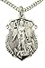 CB Silver Toned Base Police Patron Saint Michael Shield Shaped Medal, 1 1/4 Inch