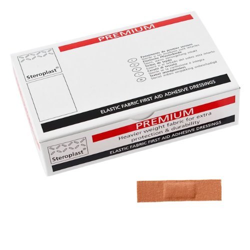 Steroplast 6023 Premium Elastic Fabric Plasters Zinc oxide adhesive, 7.5cm x 2.5cm (Pack of 100)