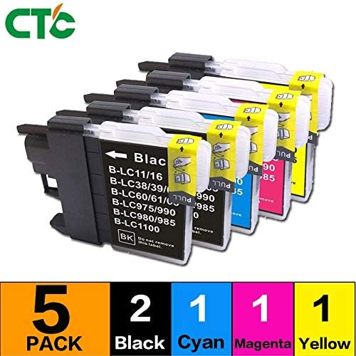HAMISS 5PCS For LC39 LC60 LC985 LC975 Compatible For Brother DCP-J125 J315W J515W J140W MFC-J265W J410 J415W J220 Printer Ink