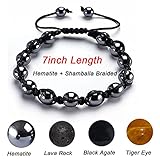 Shamballa Handcrafted Macrame Friendship 8mm Magnetic Hematite Gemstone Ball Beads Stretch Bracelets Unisex H001
