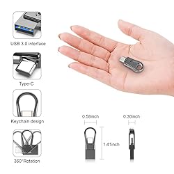 32GB USB C Flash Drive, 2-in-1 OTG USB 3.0 Thumb