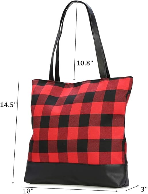 plaid tote bag