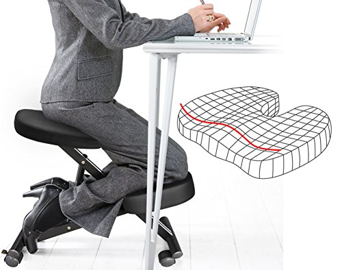 Kneeling Chair with Orthopedic Back Pain Seat, Faux Jordan Ubuy