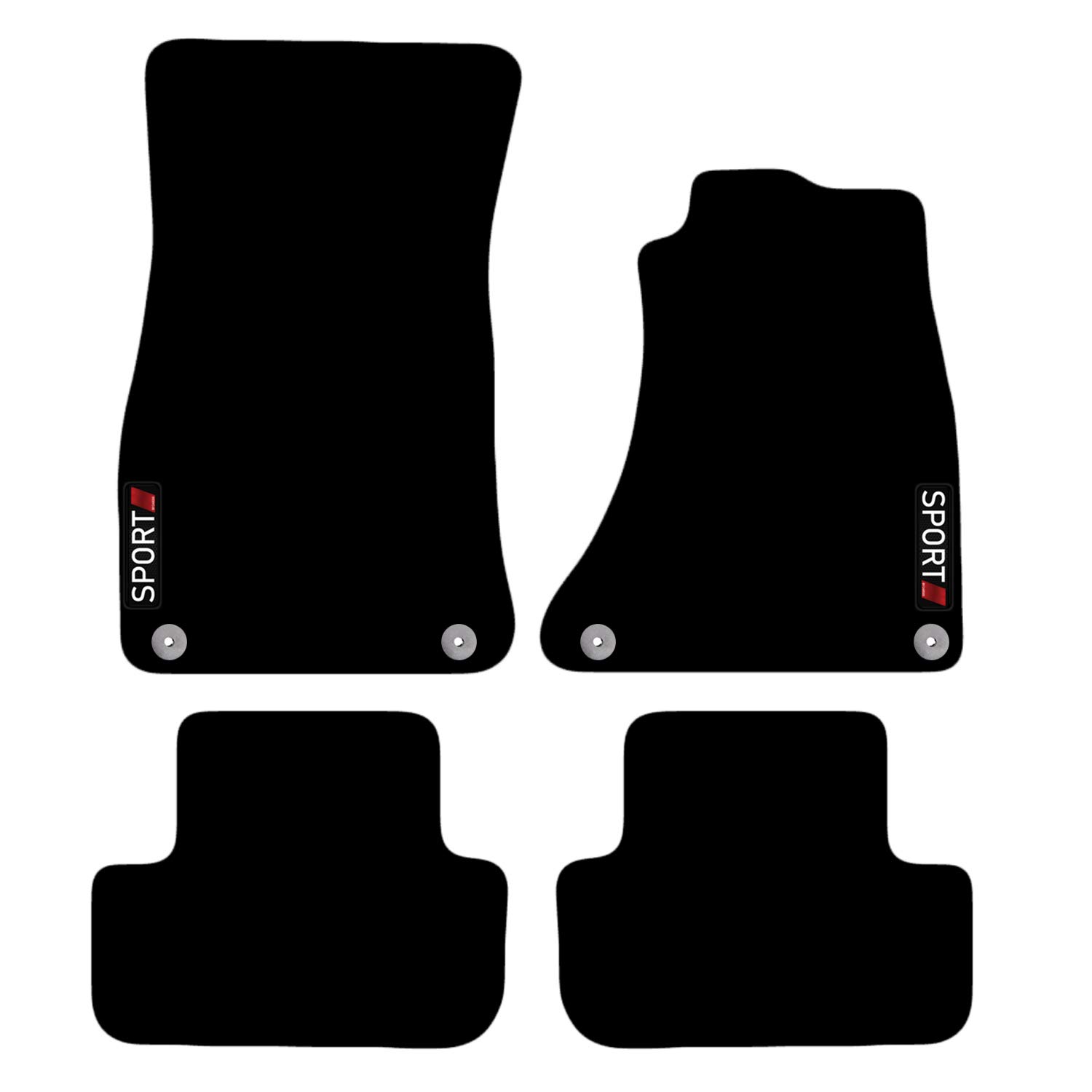 Carsio Carpet Car Mats For A5 Sportback 2009 to 2017 with Sport logo Tailored Fit Floor Mat Complete Accessory Custom Fitted - All Weather, Anti-Slip Backing & Black Trim