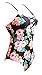 One Pieces Solid Floral Pin Up Sexy Women Front Strappy Cross Swimwear-KJQ999-BKF4