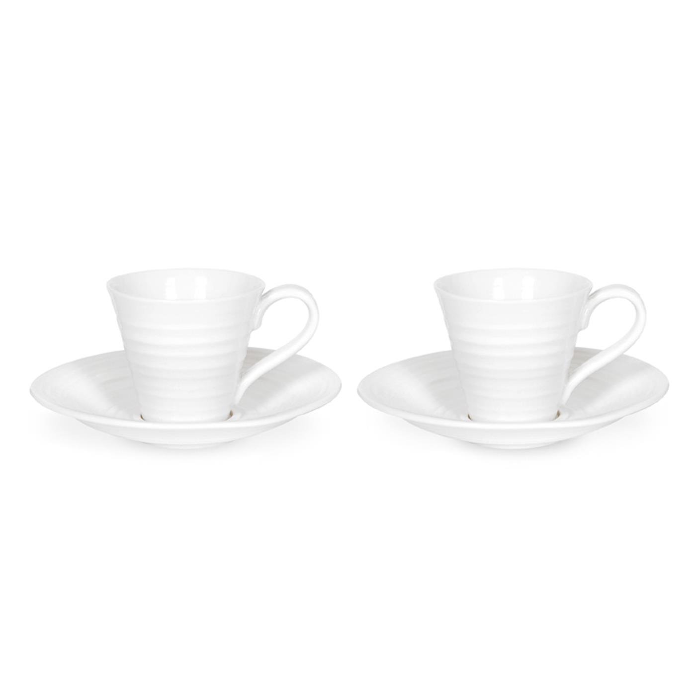 Portmeirion Sophie Conran Espresso Cup and Saucer, Porcelain, White, 22 x 22 x 6.5 cm
