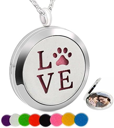 chaomingzhen Essential Oil Necklace Fragrance Aromatherapy Diffuser Love Paw Picture Locket Pendant Teens
