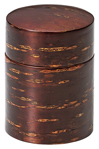 会津漆器 天然木製茶筒 桜皮 小