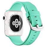 For Apple Watch Sport Band 42mm, UMTELE Soft Silicone Replacement iWatch Bands Sport Strap with Buckle Clasp for Apple Watch Sport, Series 2, Series 1, Teal