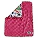 Baby Girls Reversible Minky Velboa Stroller Blanket (Safari/Hot Pink)