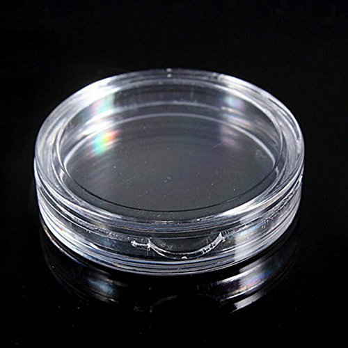 44mm Clear Round Cases Coin Storage Capsules Holder,10PCS Round Coin Cases Storage Box Capsules Collection Holder Applied Clear Plastic Round Display Case Organizer Container