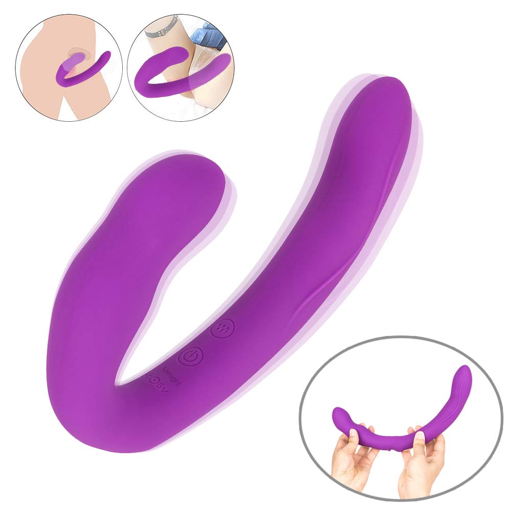 Vibratore a doppio dildo erotico dildo con telecomando, silicone, stimolatore del clitoride giocattolo sesso anale, doppio ciambella e 9 livelli di vibrazion sessuale per donne lesbiche coppia