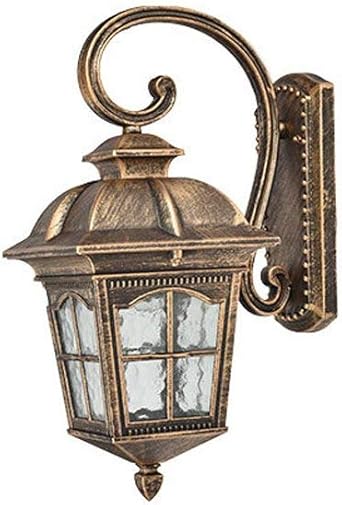 Lámpara de pared exterior europea Patio impermeable Villa antigua Luz