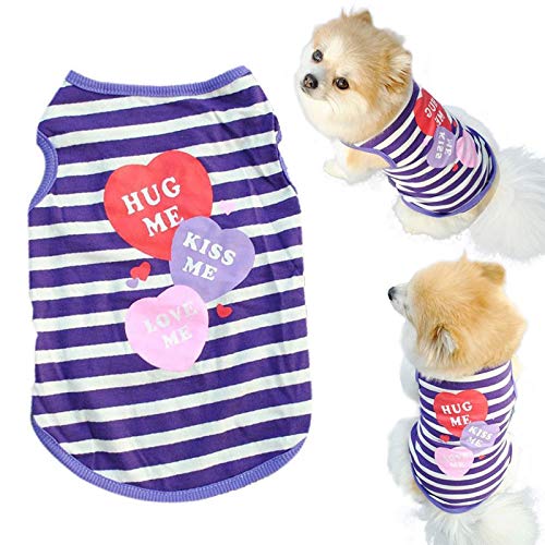 Howstar Pet Shirt, Printed Puppy Shirt Dog Clothes Soft Vest for Summer Pet Apparel (M, Purple) - Thumbnail 4