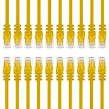 GearIt 20-Pack, Cat5e Ethernet Patch Cable 3 Feet - Snagless RJ45 Computer LAN Network Cord, Yellow [Lifetime Warranty]