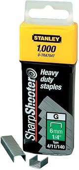 Stanley Type G Staples 6 mm Silver Set of 1000 Yellow STANLEY 1-TRA704T view 3
