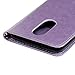 YOKIRIN Case for LG K8 Case, Flip Wallet Cover, Embossed Floral Butterfly ID&Credit Card Holder Folio Case for LG K8 2017, Purple