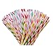 Yacolife 200-Pack Biodegradable Paper Straws - 8 Different Colors Rainbow Stripe Paper Drinking Straws for Smoothies, Shakes, Party Supplies,Decorations,Weddings and Birthdays