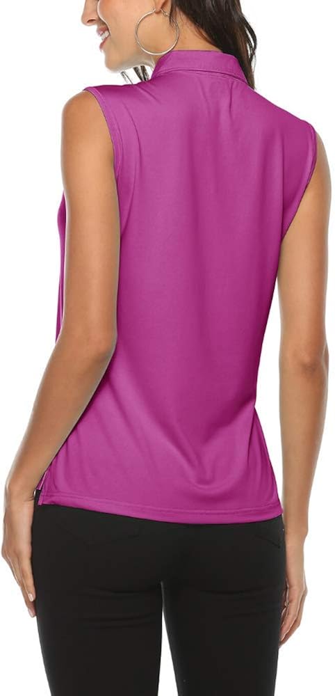 AIRIKE Golf Polo Shirts for Women Sleeveless Summer Sports Athletic Fashionable Workwear-Quick Dry Womens Tank Tops: Clothing