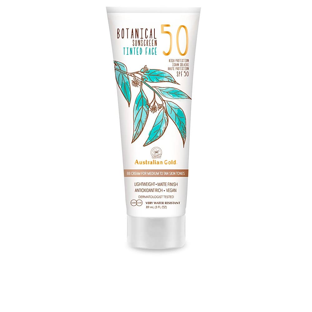 Australian Gold - Botanical Tinted Face Cream SPF 50 - Medium/Tan Black 89 ml (Pack of 1)