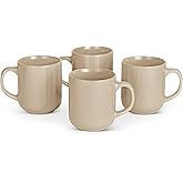 �鶹�� Basics Ceramic Coffee Mugs, 4-Piece Set, 473ml, Microwave and Dishwasher-Safe, Linen Gray