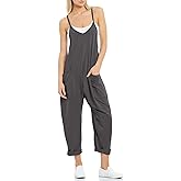 KamdFoen Jumpsuits for Women Sleeveless Casual Summer Rompers Adjustable Spaghetti Straps Baggy Overalls Jumpers with Pockets