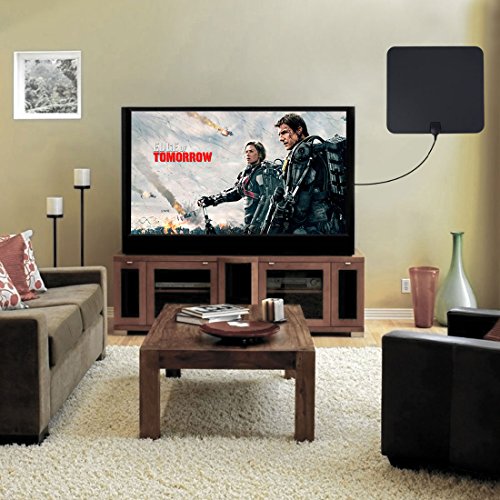 TV Antenna, Indoor Digital HDTV Antenna Amplified 75 Mile Range 5K HD VHF UHF Freeview with Detachable Amplifier Signal Booster for All Types of Home Smart Television