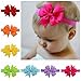 20pcs/lot 3 Inch Cute Kids Baby Girls headband Toddler Infant Chiffon Bowknot Headbands Solid Color Hair Bows Hair Band Accessories Christmas Gift