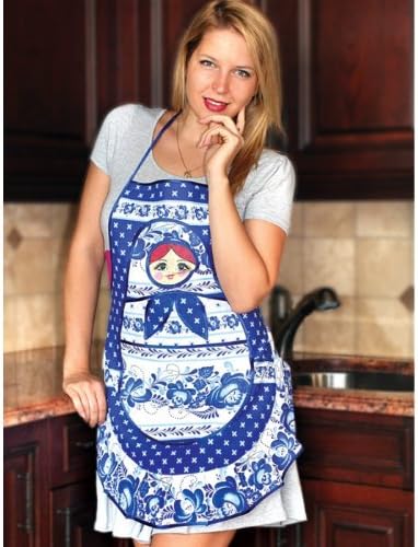 Apron 'Matryoshka Gzhel'