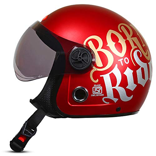 ACTIVE JET BORN TO RIDE Open Face Helmet (RED MATT) (RED)