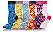 ICONOFLASH Casual Printed Bundle Crew Socks, Assorted Colors, Packs of 6 (Argyle Rabbits, Size 9-11)