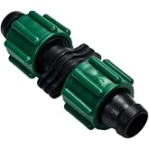 10-Pack USA Made - Premium Drip Tape Irrigation Tubing Coupling (5/8" or .625" - .645") Universal Perma-Loc Connector Barbed Locking Fitting - Fits All Brands 16mm Drip Tape AG Tubing
