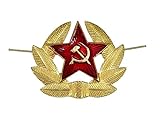 SOVIET ARMY RED STAR INSIGNIA USSR HAMMER & SICKLE HEAD GEAR BADGE