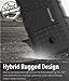 Fosmon [RUGGED] Nokia Lumia 630, Nokia Lumia 635 Case - HYBO-RAGGED Heavy Duty Hybrid Protective Cover with Kickstand - Retail Packaging (Black)