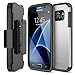 Galaxy S7 Holster Case, Trianium [Duranium Series] Heavy Duty Holster Belt Clip Kickstand case for Samsung Galaxy s7 [Silver] Protective Rugged Cover w/Built-in Screen Protector Holder Case