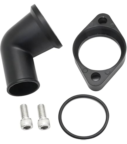 Chrome Thermostat Housing Water Neck - 45 Degree, Fits Chevy V8 350 454 SBC BBC Engines (1955-1965)