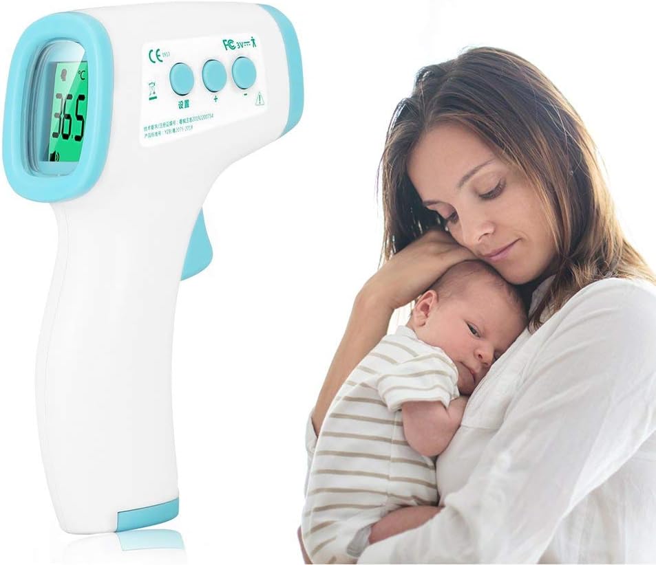 Digital Infrared Forehead Thermometer Pyrometer for Baby, Children, Adult, No Contact Digital Professional Precise Infrared Thermometer for Fever, Ear, 0.5 Sec Measurement Time (Included Battery)