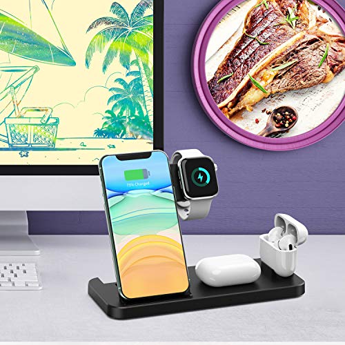 AIHAOYU 18W Fast Wireless Charger 4 in 1 Charging Dock Station for Samsung iPhone 13 12 11 Pro XS MAX XR 8 Plus Apple Watch SE 6 5 4 3 AirPods Pro