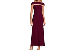 GLNEGE Formal Wedding Guest Bodycon Maxi Dress with Scarf Mesh Slit Elegant Tube Cocktail Party Dresses for Women