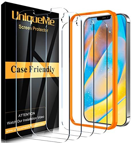 [4 Pack] UniqueMe Display screen Protector for iPhone 12 Mini 5G (5.4 inch) Tempered Glass, [Case Friendly] 9H Hardness [Alignment Frame Easy Installation] Excessive Definition Bubble Free