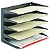 MMF Industries STEELMASTER Legal-Size Horizontal File Organizer | 5-Tier Tray | ID Label Holder | Black | Scratch & Chip-Resistant Finish | Durable Metal Steel Construction | Wall File Organizer