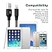 iPhone Charger,Akaho Lightning Cable 3Pack 6FT High Speed Nylon Braided iPhone Cable for iPhone 7/7 Plus/6/6 Plus/6S/6S Plus,SE/5S/5,iPad,iPod Nano 7 (Black White)