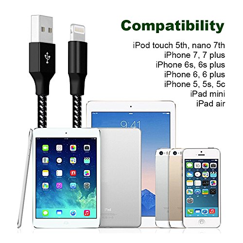image for Lightning Cable, Iseason iPhone Charger Cables 3Pack 10FT to USB Synci