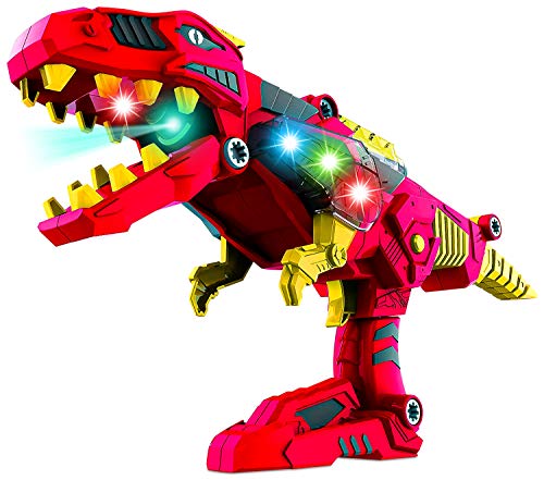 DinoBlaster 2 in 1 Transforming Dinosaur Toy Gun TG662 - Build & Take Apart Cool Tyrannosaurus Rex Dinosaur Toy for Boys & Girls Age 3 4 5 by ThinkGizmos (Trademark Protected)