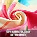 STORY OF SHANGHAI Womens 100% Mulberry Silk Head Scarf For Hair Ladies Floral Satin Scarf Gift for Valentine's Day